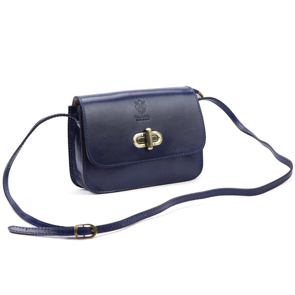 Florence 67 tamsiai mėlyna natūralios odos rankinė granatowy