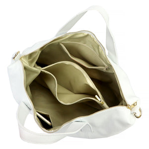 Luka 26-091 DOLLARO balta natūralios odos rankinė biały