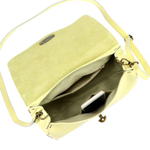 Luka 26-121 DOLLARO pastelinė geltona odinė rankinė żółty pastelowy
