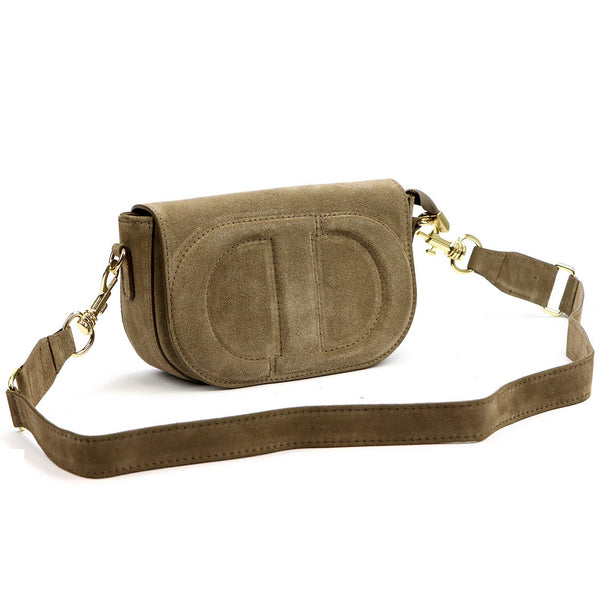 Luka 25-053 pilkai ruda natūralios odos rankinė taupe