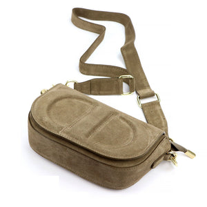 Luka 25-053 pilkai ruda natūralios odos rankinė taupe