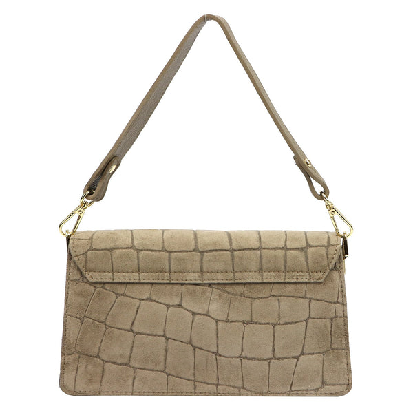 Luka 26-126 CROCO taupe zomšinės odos rankinė taupe