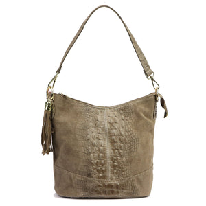 Luka 26-027 CROCO taupe natūralios odos rankinė taupe