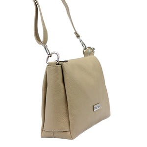 MiaMore 01-002 DOLLARO taupe natūralios odos rankinė taupe
