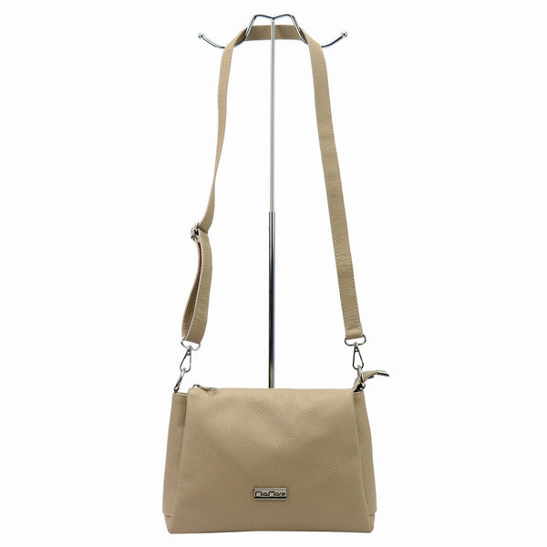 MiaMore 01-002 DOLLARO taupe natūralios odos rankinė taupe