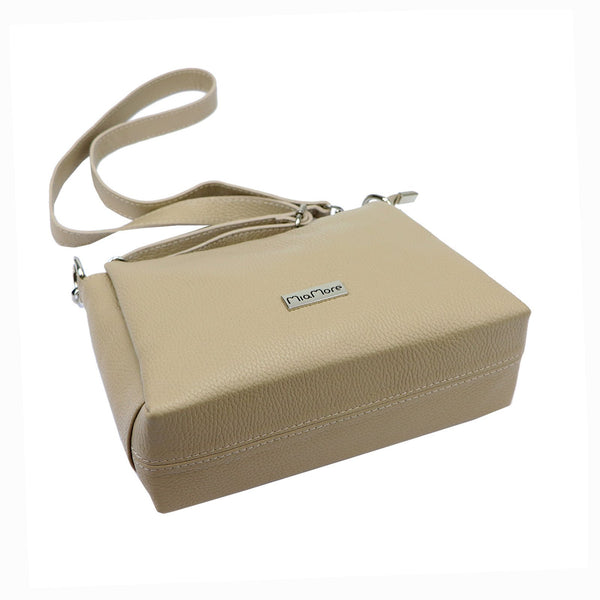 MiaMore 01-002 DOLLARO taupe natūralios odos rankinė taupe