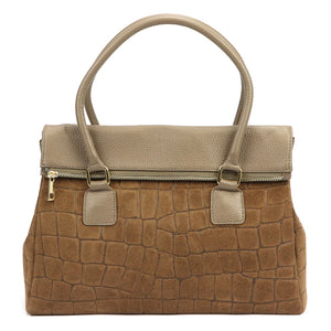 Camilla PREMIUM 10.015 MN CROCO taupe natūralios odos rankinė taupe