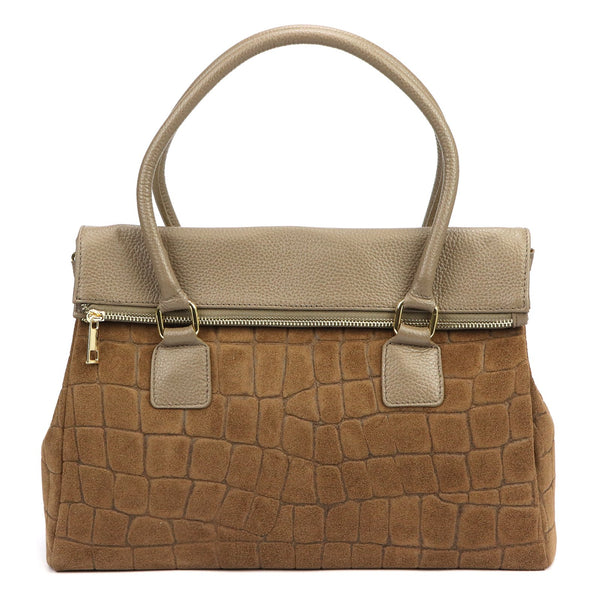Camilla PREMIUM 10.015 MN CROCO taupe natūralios odos rankinė taupe