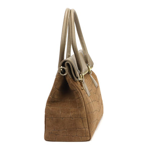 Camilla PREMIUM 10.015 MN CROCO taupe natūralios odos rankinė taupe