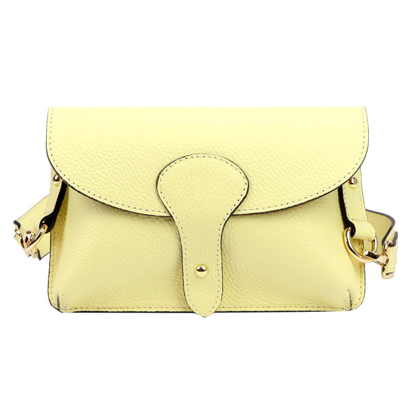 Luka 24-076 DOLLARO pastel yellow odinė rankinė żółty pastelowy