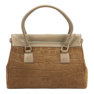 Camilla PREMIUM 10.015 MN CROCO taupe natūralios odos rankinė taupe