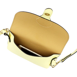 Luka 24-076 DOLLARO pastel yellow odinė rankinė żółty pastelowy