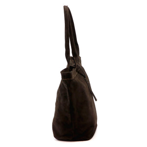 Luka 25-007 2 viename tamsiai ruda zomšinės odos rankinė ciemny brąz