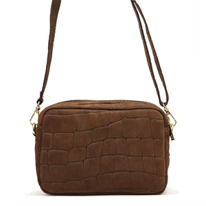 Luka 25-011 CROCO ruda natūralios odos rankinė brązowy