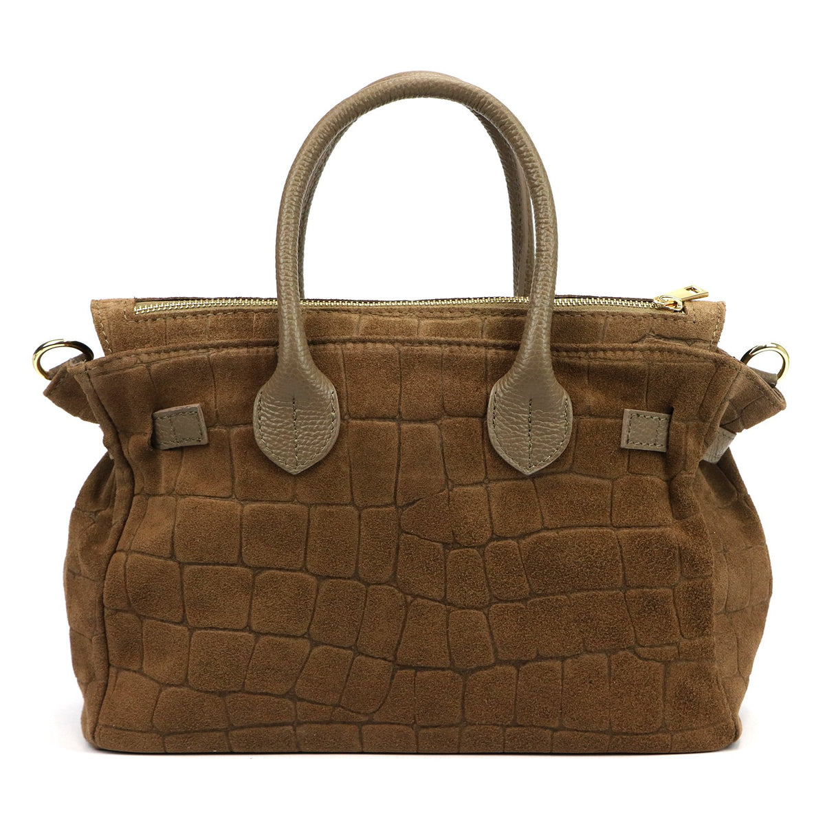 Luka 26-146 CROCO pilkai rusva odinė rankinė taupe