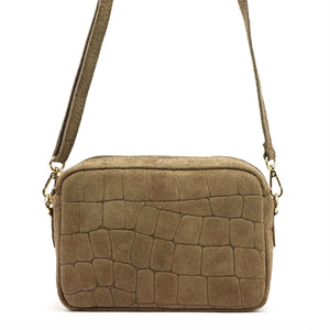 Luka 25-011 CROCO taupe natūralios odos rankinė taupe