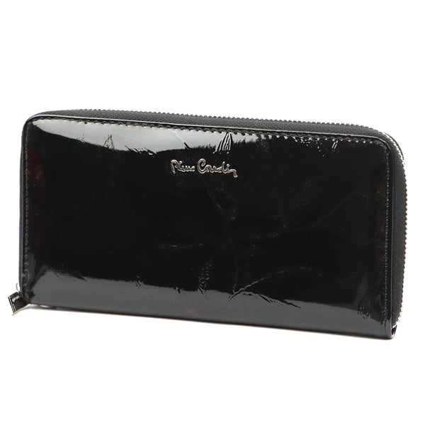 Pierre Cardin 02 LEAF 119 juoda natūralios odos piniginė czarny