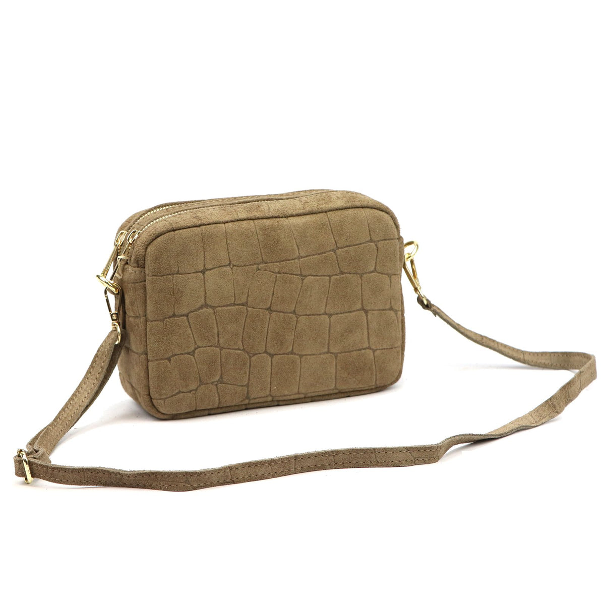 Luka 25-011 CROCO taupe natūralios odos rankinė taupe