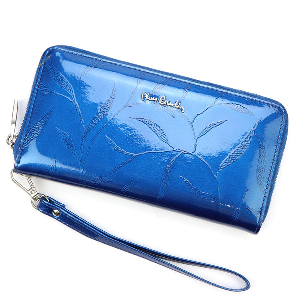Pierre Cardin 02 LEAF 119 mėlyna natūralios odos piniginė niebieski
