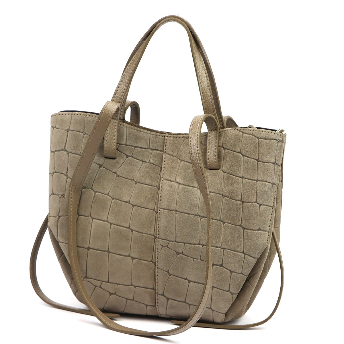 Luka 24-082 CROCO taupe natūralios odos rankinė taupe