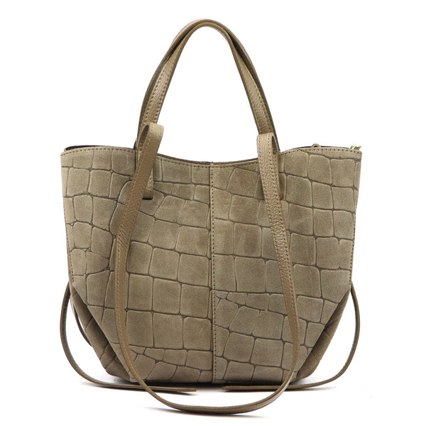 Luka 24-082 CROCO taupe natūralios odos rankinė taupe