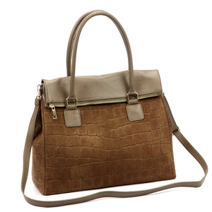 Camilla PREMIUM 10.015 CROCO taupe odinė rankinė taupe