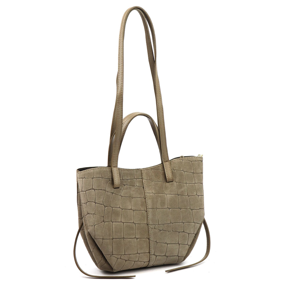 Luka 24-082 CROCO taupe natūralios odos rankinė taupe