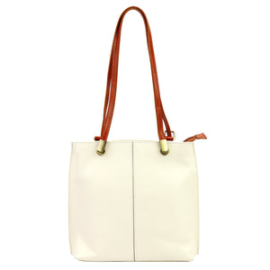 Florence 35 kreminė ir kupranugario ruda odinė rankinė cream + camel