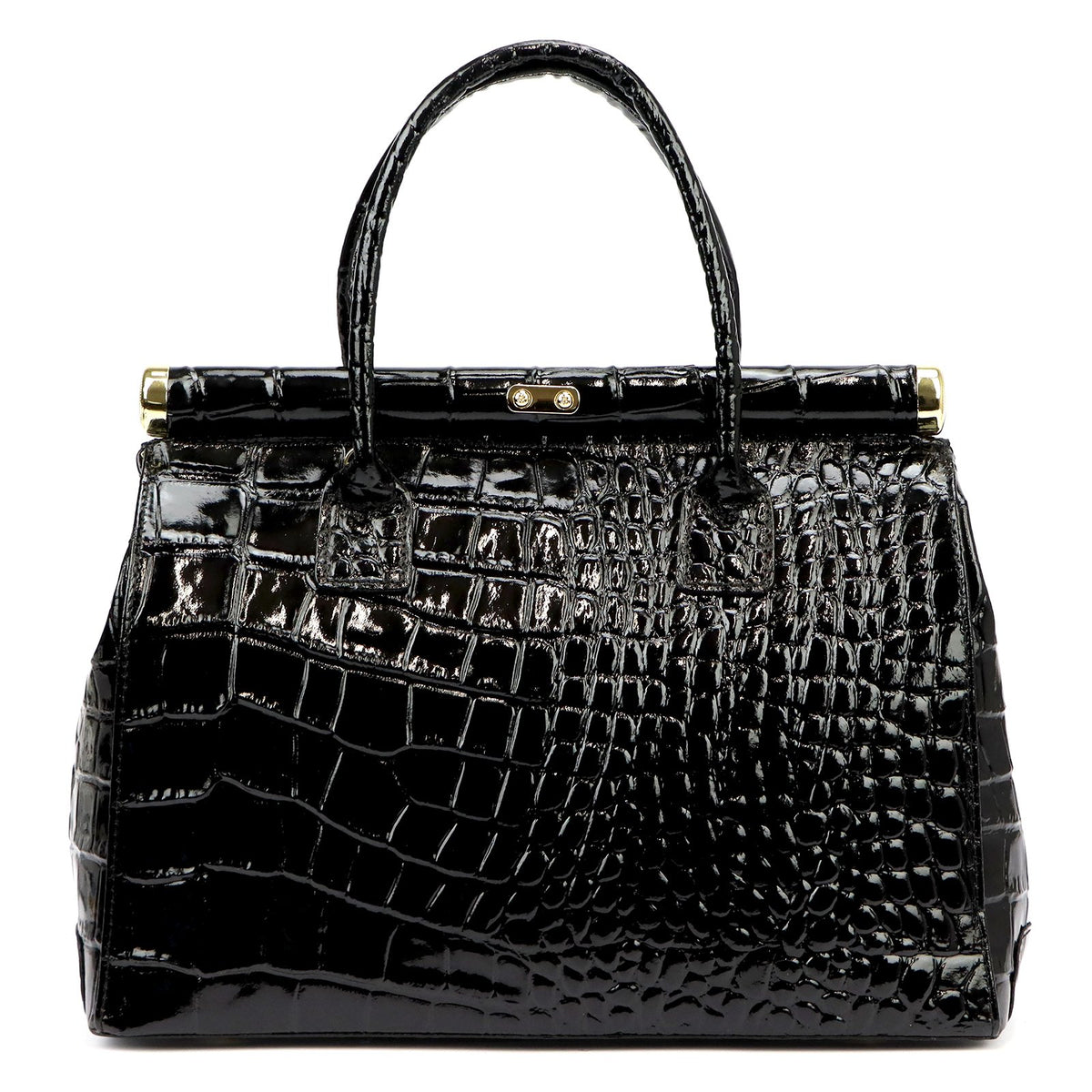 Luka 26-002 CROCO juoda odinė rankinė czarny