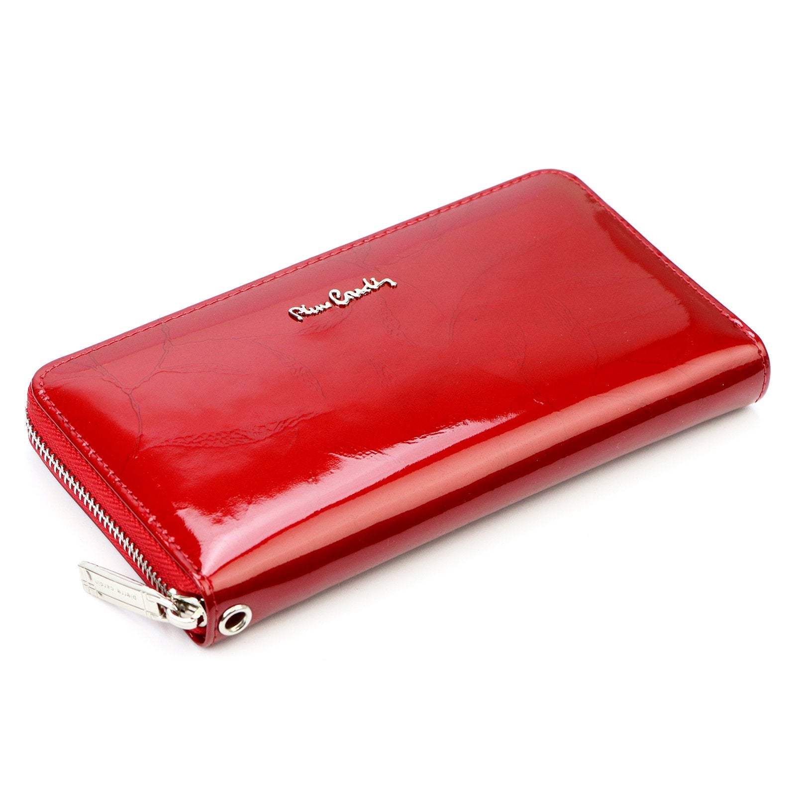 Pierre Cardin 02 LEAF 119 raudona odinė piniginė czerwony