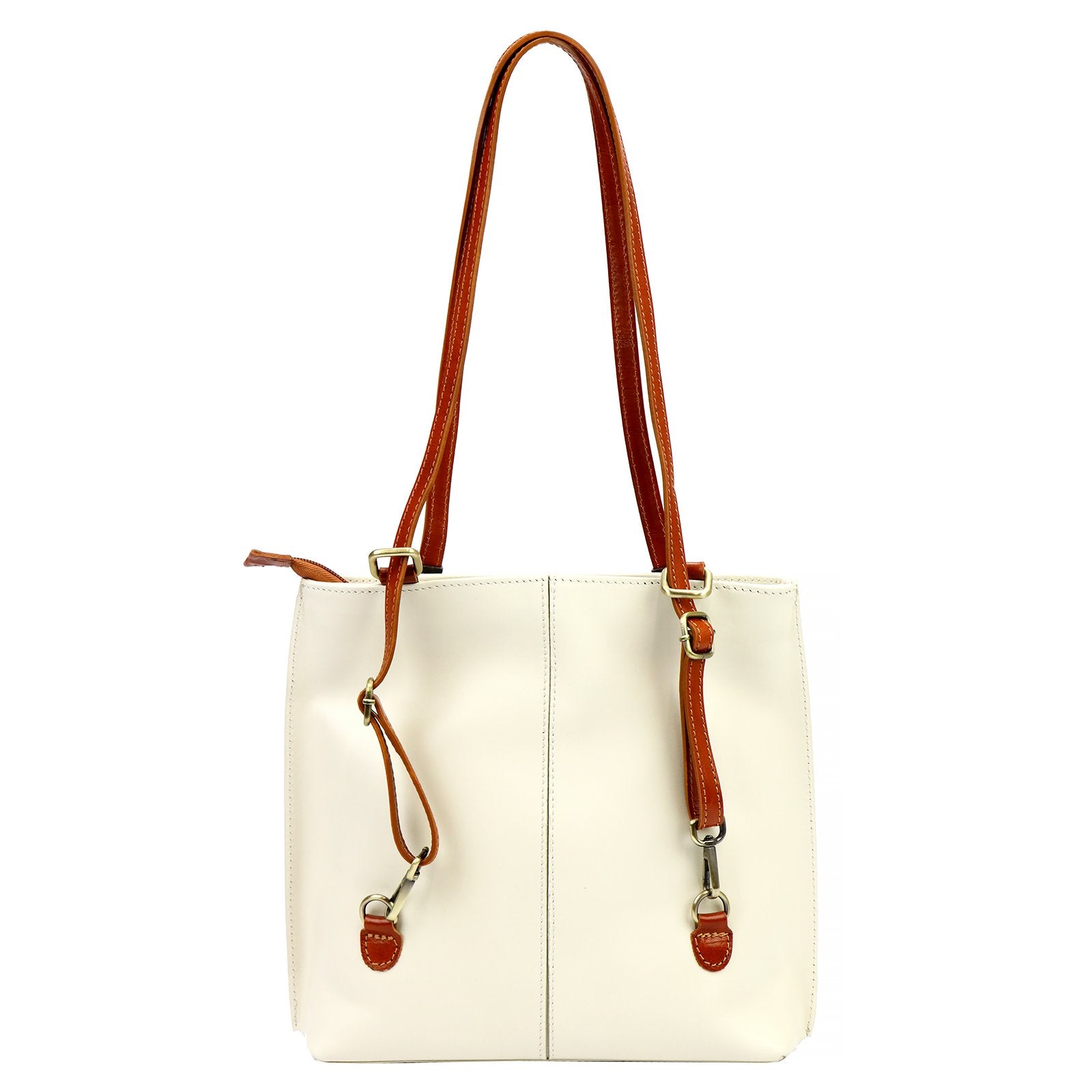 Florence 35 kreminė ir kupranugario ruda odinė rankinė cream + camel