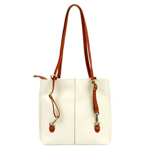 Florence 35 kreminė ir kupranugario ruda odinė rankinė cream + camel