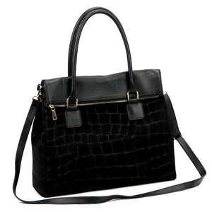Camilla PREMIUM 10.015 CROCO juoda odinė rankinė czarny