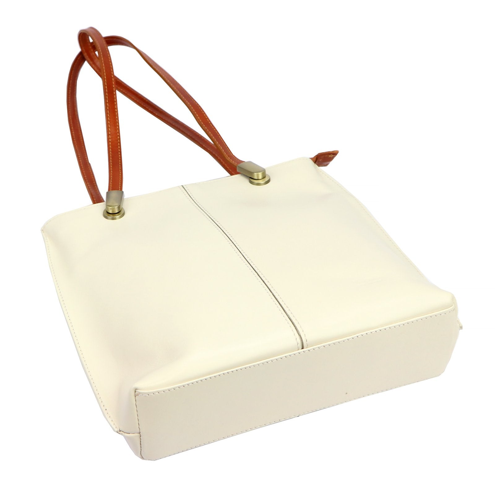 Florence 35 kreminė ir kupranugario ruda odinė rankinė cream + camel