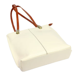 Florence 35 kreminė ir kupranugario ruda odinė rankinė cream + camel
