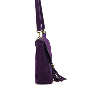 Luka 26-169 violetinė odinė rankinė fioletowy