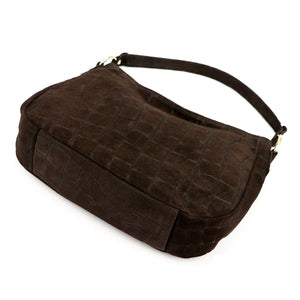 Luka 24-085 CROCO GOLD tamsiai ruda odinė rankinė ciemny brąz
