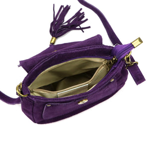 Luka 26-169 violetinė odinė rankinė fioletowy