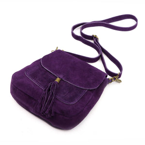 Luka 26-169 violetinė odinė rankinė fioletowy