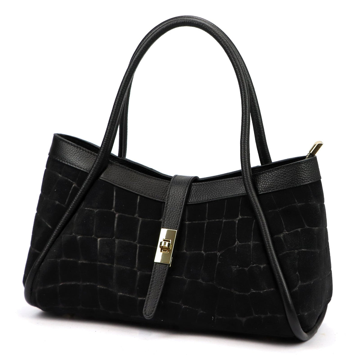 Camilla PREMIUM 10.014 CROCO juoda odinė rankinė czarny