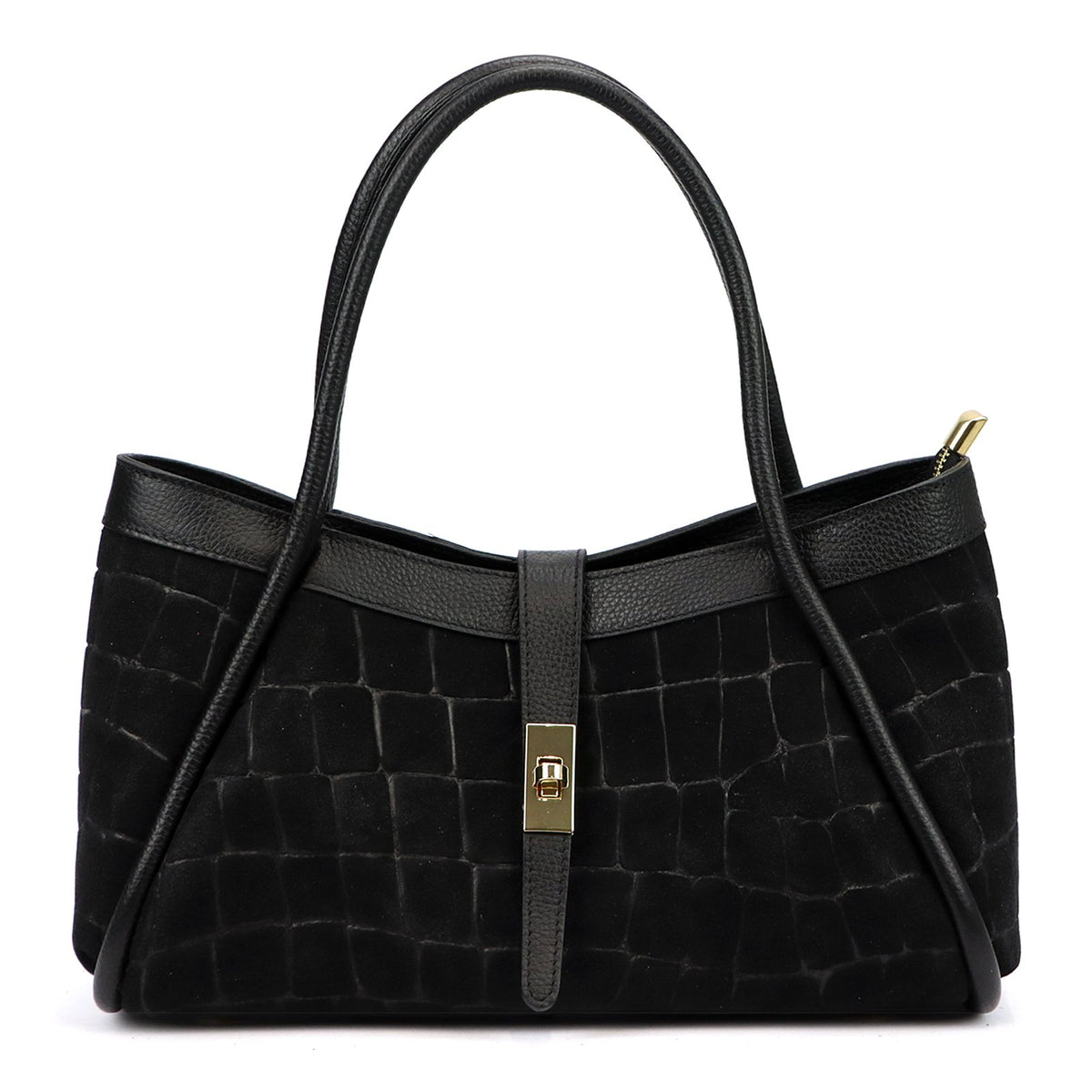 Camilla PREMIUM 10.014 CROCO juoda odinė rankinė czarny