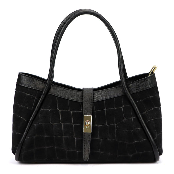 Camilla PREMIUM 10.014 CROCO juoda odinė rankinė czarny