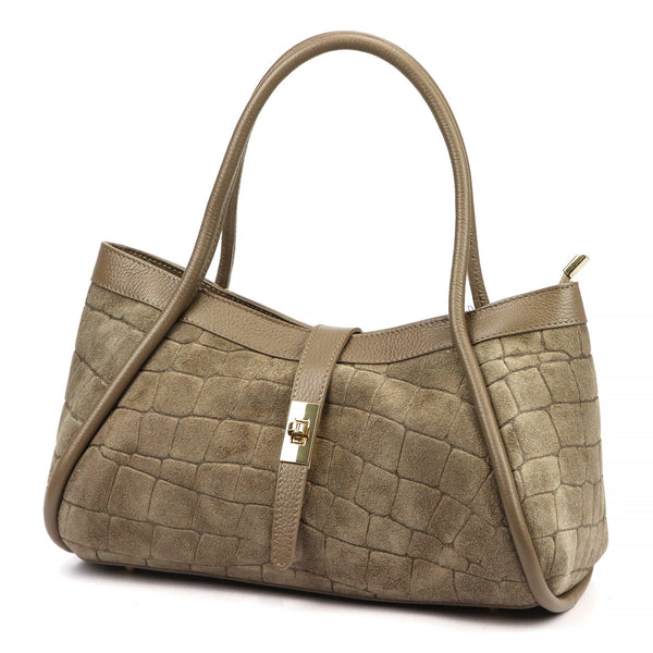 Camilla PREMIUM 10.014 CROCO taupe odinė rankinė taupe
