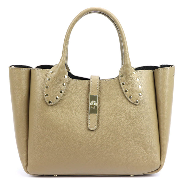 Luka 25-061 2 viename taupe natūralios odos rankinė taupe