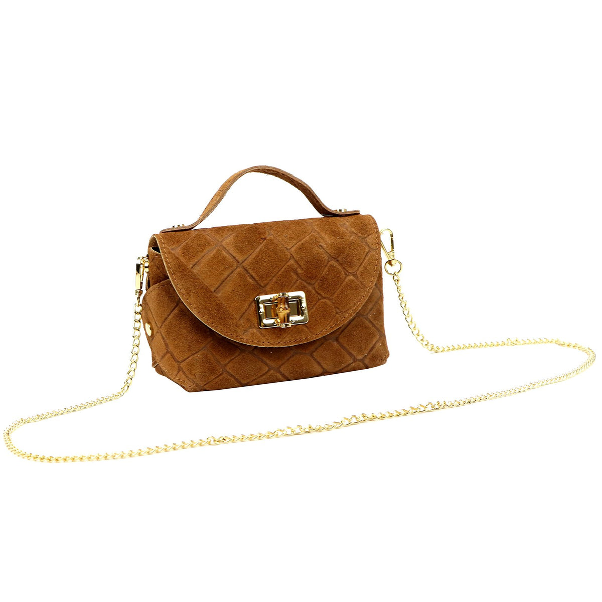 Luka 26-106 CROCO camel-1 natūralios odos rankinė camel-1