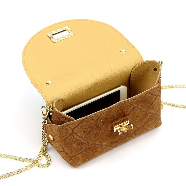 Luka 26-106 CROCO camel-1 natūralios odos rankinė camel-1