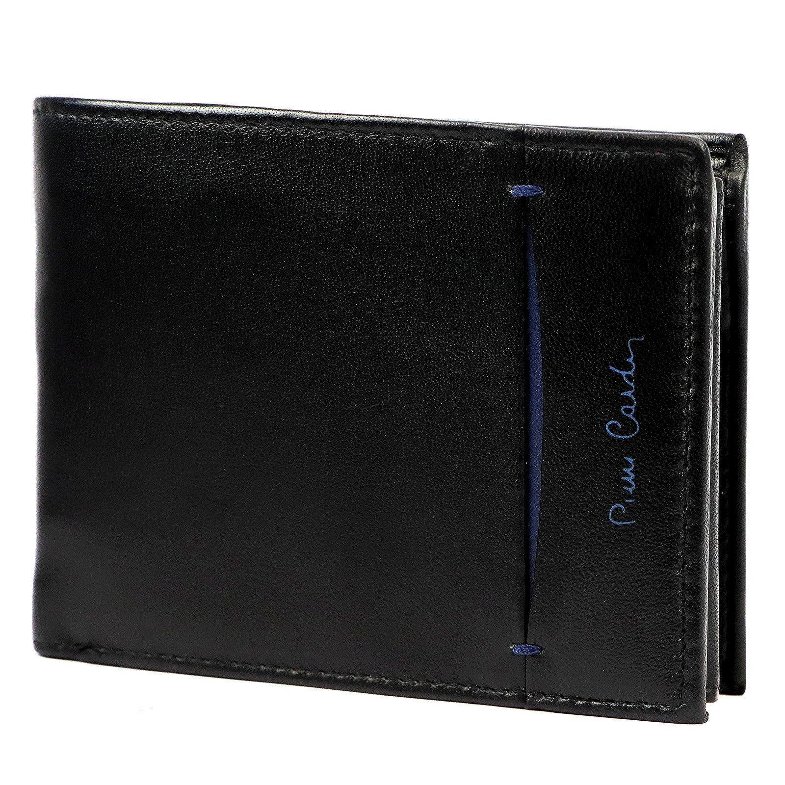 Pierre Cardin TILAK07 325 juoda ir mėlyna piniginė czarny + niebieski