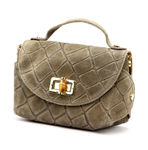 Luka 26-106 CROCO pilkai rusva odinė rankinė taupe