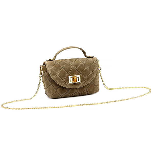 Luka 26-106 CROCO pilkai rusva odinė rankinė taupe