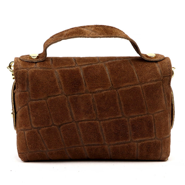 Luka 26-106 CROCO ruda odinė rankinė brązowy